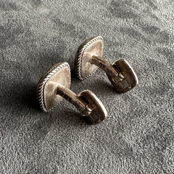 David Yurman Exotic Stone Cufflinks w/ Botswana Agate - RARE - Picture 16 of 16